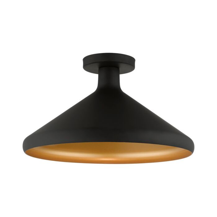 Geneva 1-Light Semi-Flush Mount in Black