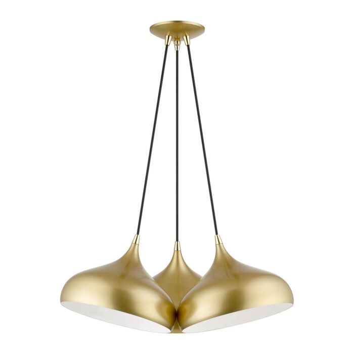 Amador 3-Light Pendant in Soft Gold w with Polished Brasss