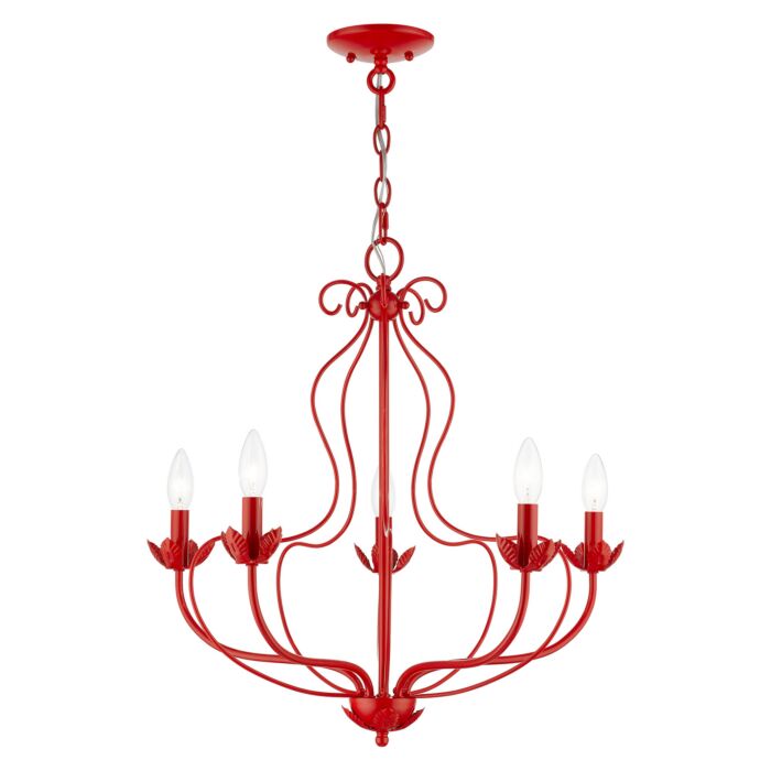 Katarina 5-Light Chandelier in Shiny Red
