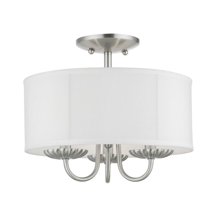 Brookdale 3-Light Semi-Flush Mount in Brushed Nickel