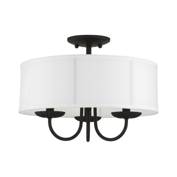 Brookdale 3-Light Semi-Flush Mount in Black