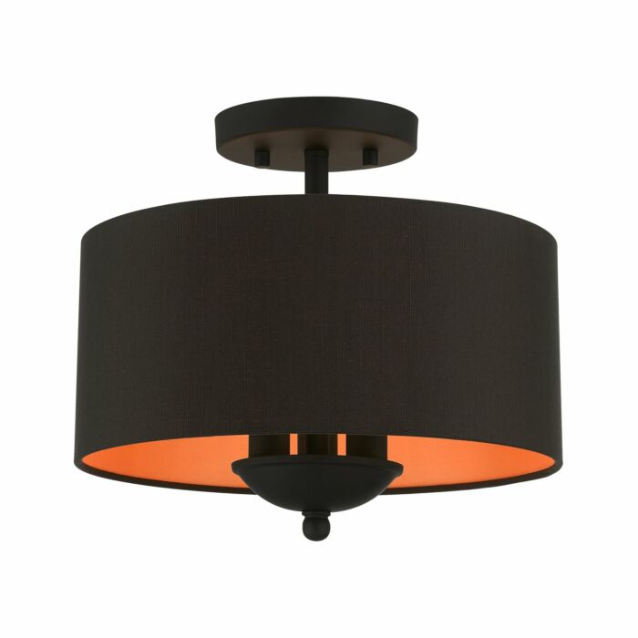 Sentosa 3-Light Semi-Flush Mount in Black