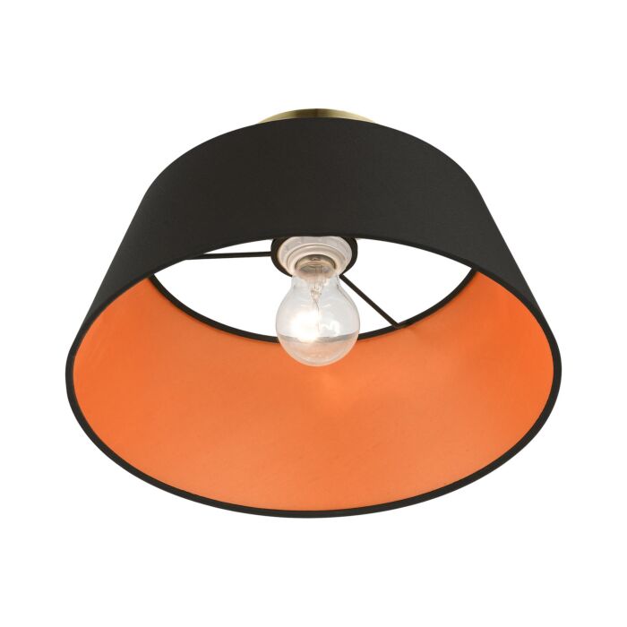 Palma 1-Light Semi-Flush Mount in Antique Brass