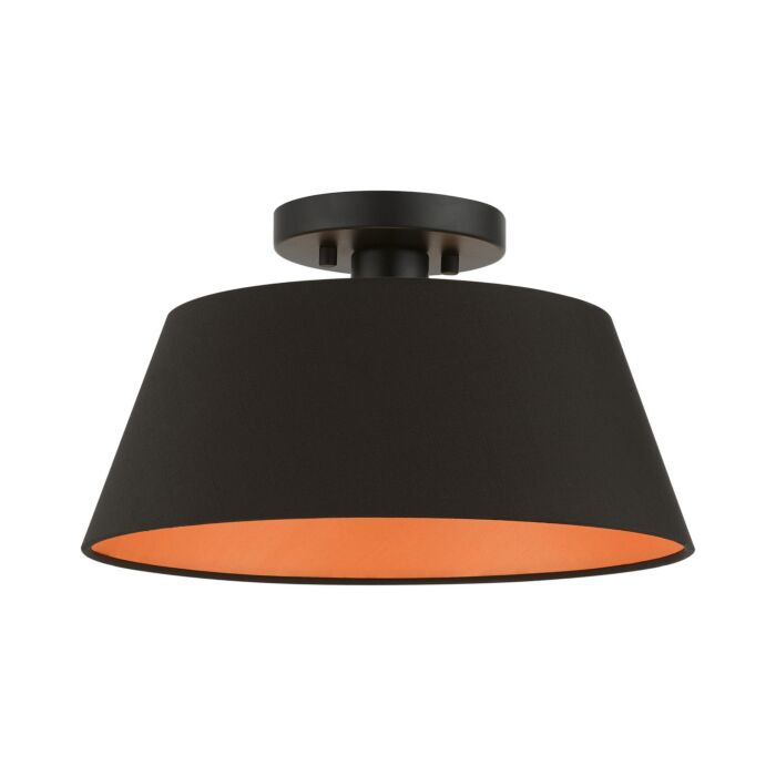 Palma 1-Light Semi-Flush Mount in Black