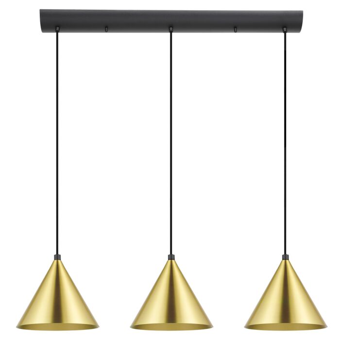 Narices 3-Light Pendant in Structured Black