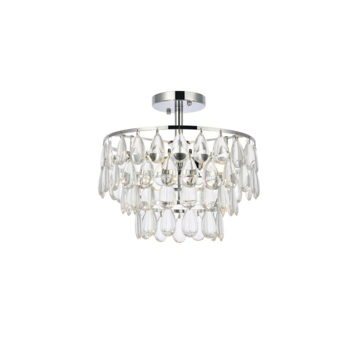 Mila 3-Light Flush Mount in Chrome