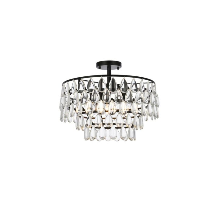 Mila 5-Light Flush Mount in Black