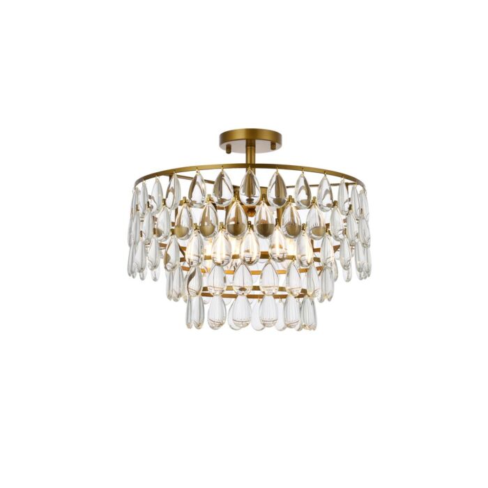 Mila 5-Light Flush Mount in Brass