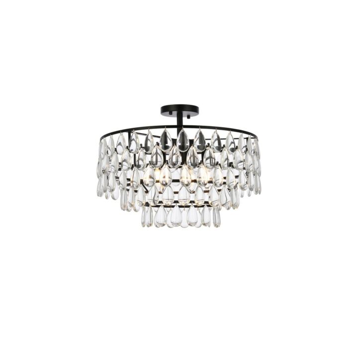 Mila 5-Light Flush Mount in Black