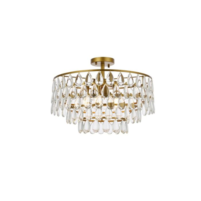 Mila 5-Light Flush Mount in Brass