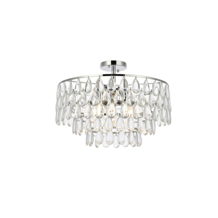 Mila 5-Light Flush Mount in Chrome