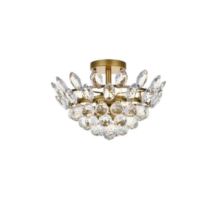 Emilia 3-Light Flush Mount in Brass