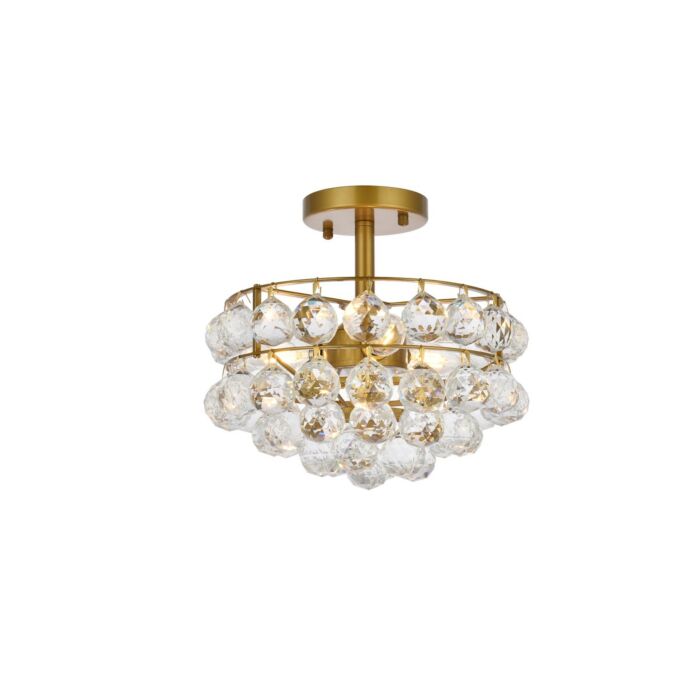 Savannah 3-Light Flush Mount in Brass