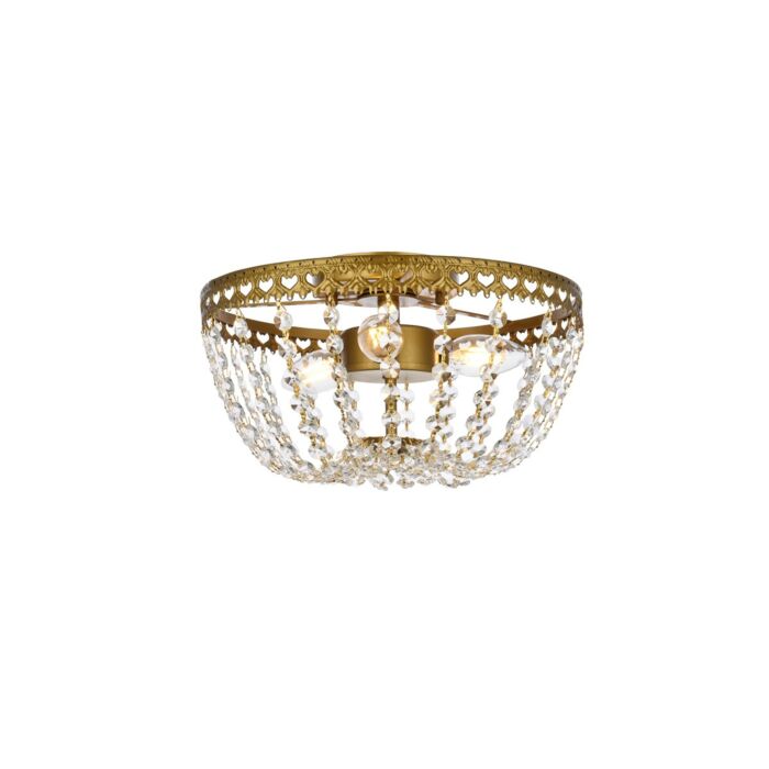 Kylie 3-Light Flush Mount in Brass