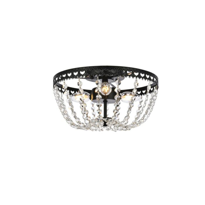 Kylie 3-Light Flush Mount in Black