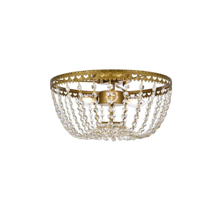 Kylie 3-Light Flush Mount in Brass