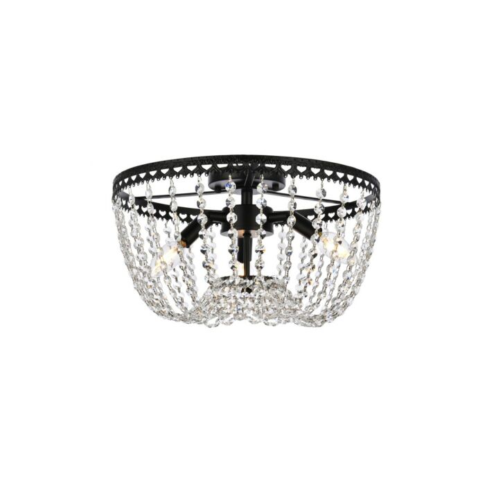 Kylie 3-Light Flush Mount in Black