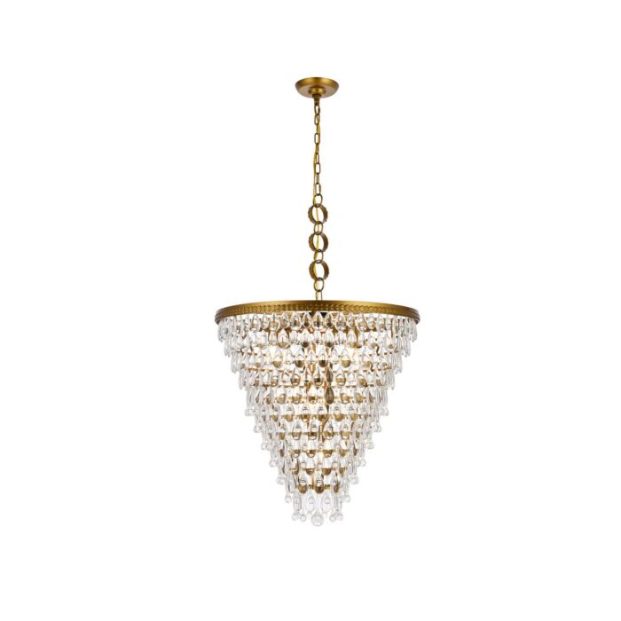 Nordic 7-Light Chandelier in Brass
