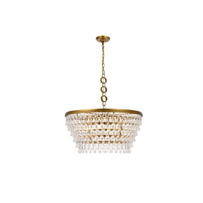 Nordic 6-Light Chandelier in Brass