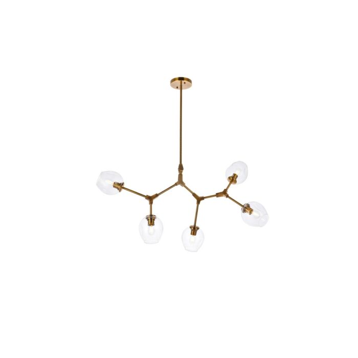 Cavoli 5-Light Chandelier in Brass