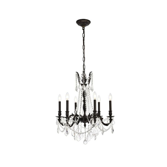 Rosalia 6-Light Chandelier in Dark Bronze
