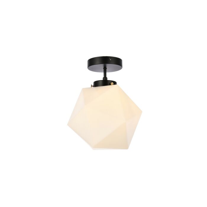 Lawrence 1-Light Flush Mount in Black