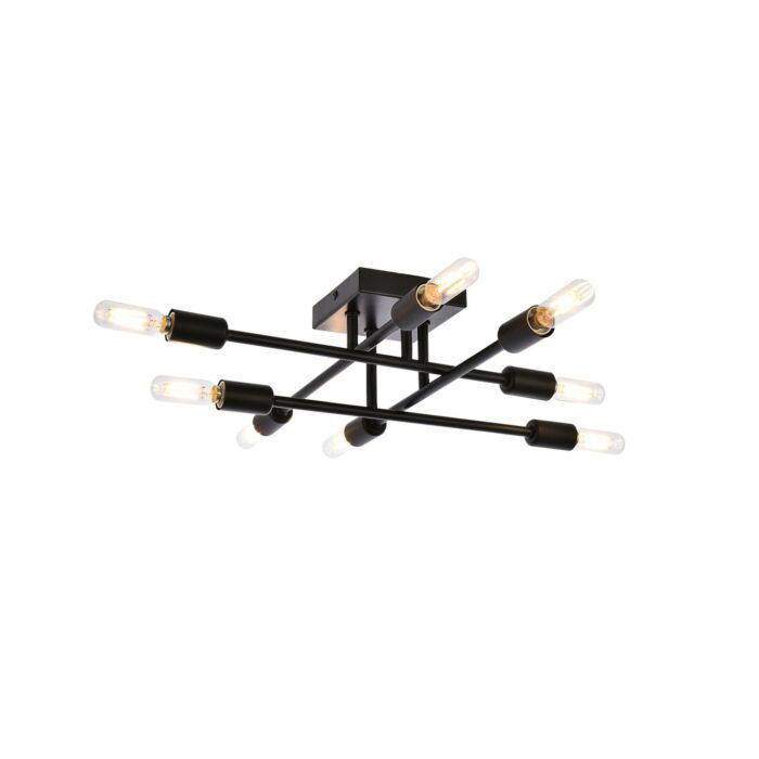 Script 8-Light Flush Mount in Black