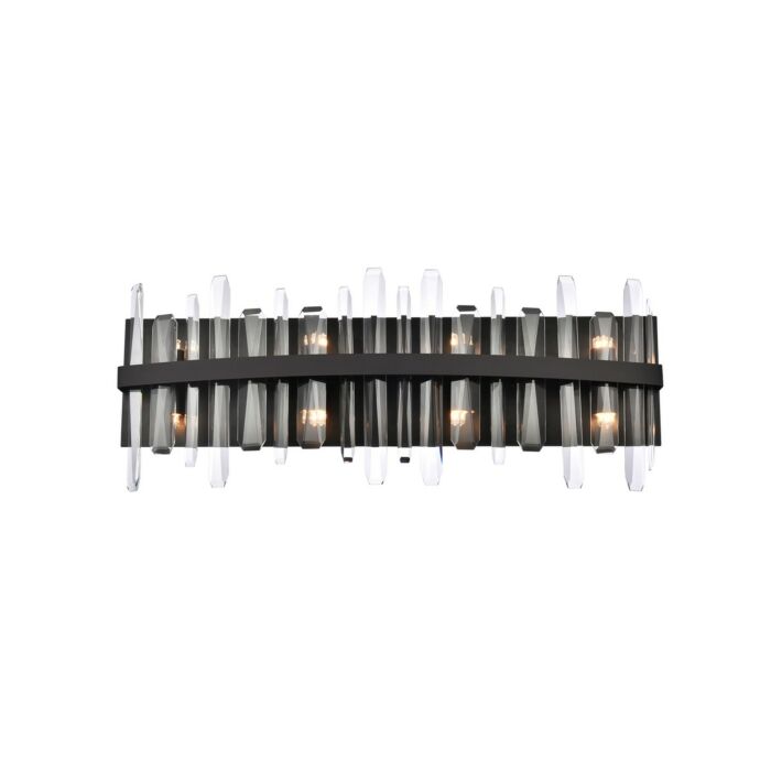 Serena 8-Light Bathroom Vanity Light Sconce in Black