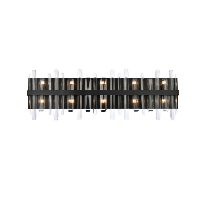 Serena 10-Light Bathroom Vanity Light Sconce in Black