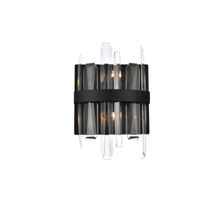 Serena 2-Light Bathroom Vanity Light Sconce in Black