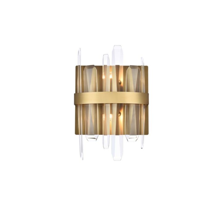 Serena 2-Light Bathroom Vanity Light Sconce in Satin Gold