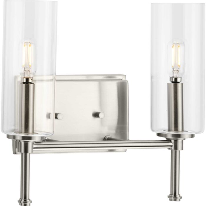 Elara 2-Light Bathroom Vanity Light Vanity in Brushed Nickel