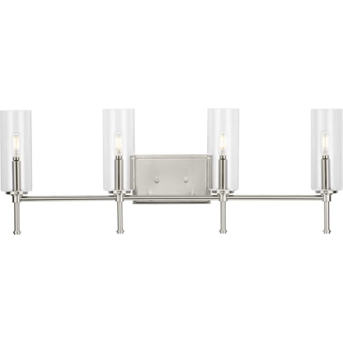 Elara 4-Light Bathroom Vanity Light Vanity in Brushed Nickel
