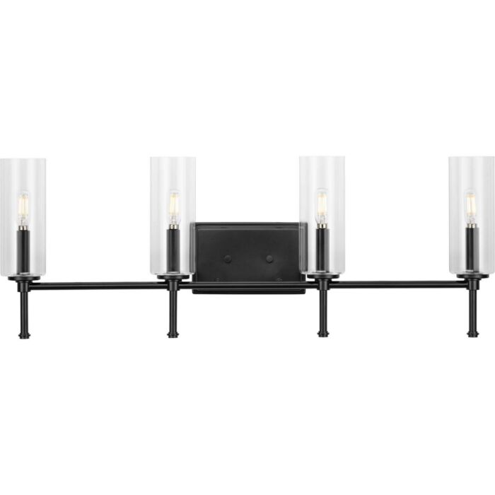 Elara 4-Light Bathroom Vanity Light Vanity in Matte Black