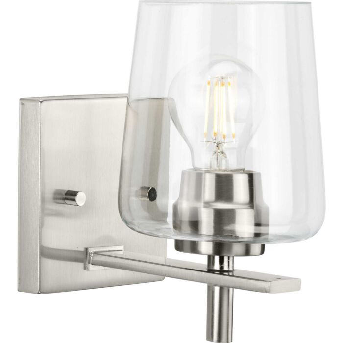 Calais 1-Light Bathroom Vanity Light Vanity in Brushed Nickel