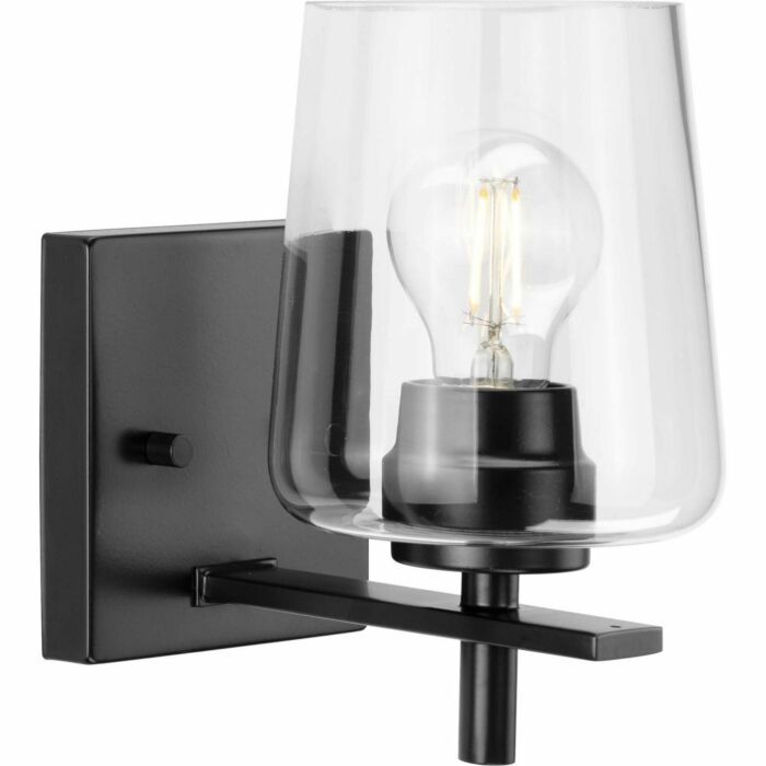 Calais 1-Light Bathroom Vanity Light Vanity in Matte Black