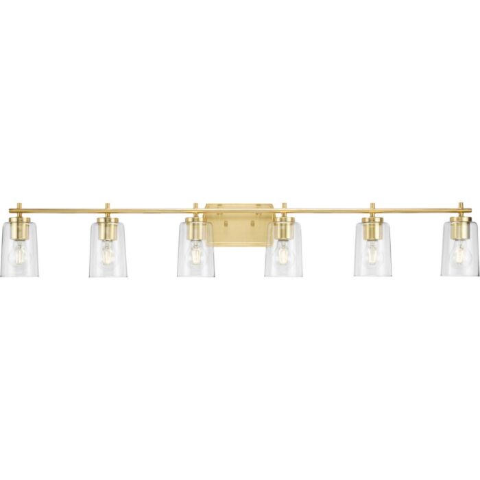 Adley 6-Light Bathroom Vanity Light Vanity in Satin Brass