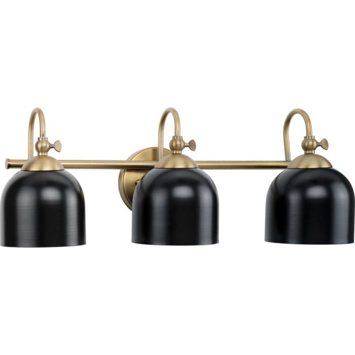 Dalton 3-Light Bathroom Vanity Light Vanity in Vintage Brass