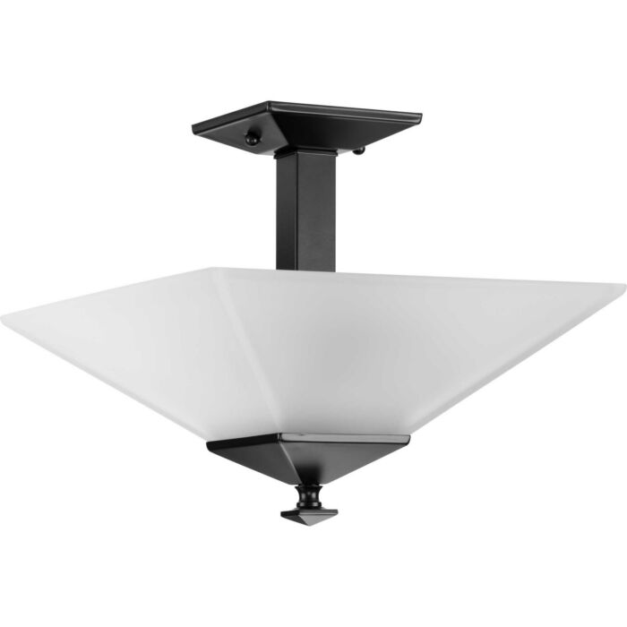 Clifton Heights 2-Light Semi-Flush Mount in Matte Black