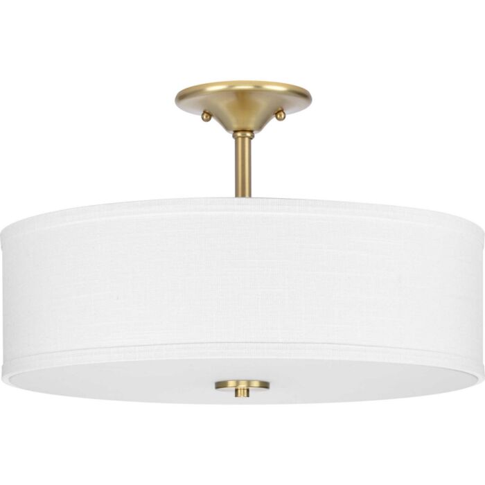 Inspire 3-Light Semi-Flush Mount in Satin Brass