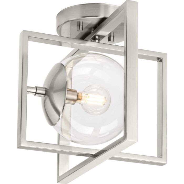 Atwell 1-Light Semi-Flush Mount in Brushed Nickel
