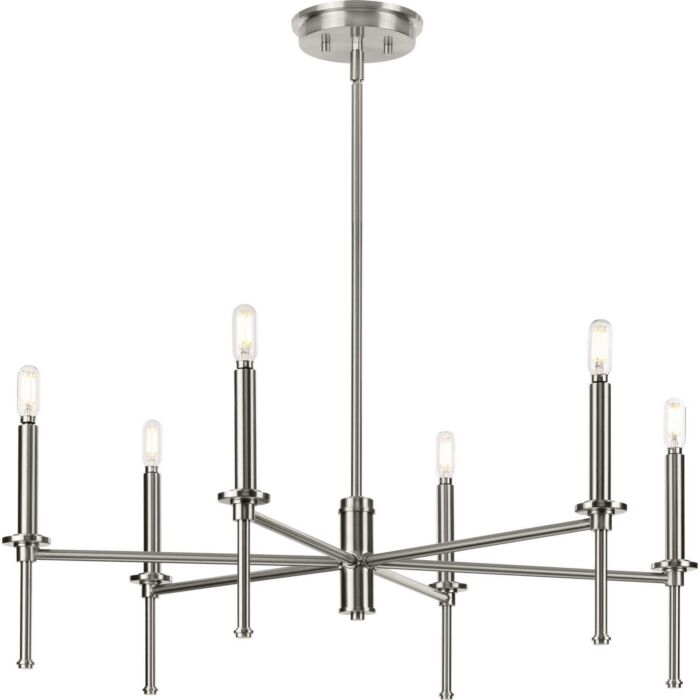 Elara 6-Light Chandelier in Brushed Nickel