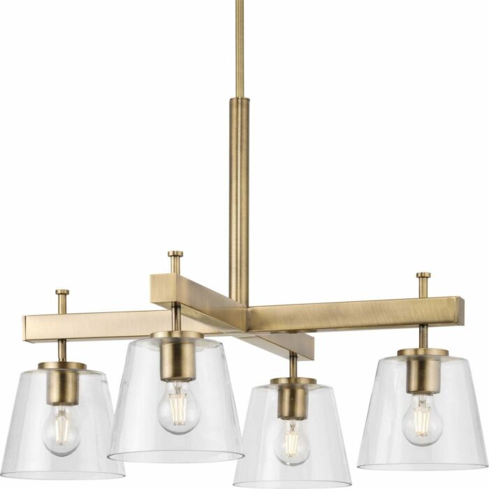 Saffert 4-Light Chandelier in Vintage Brass