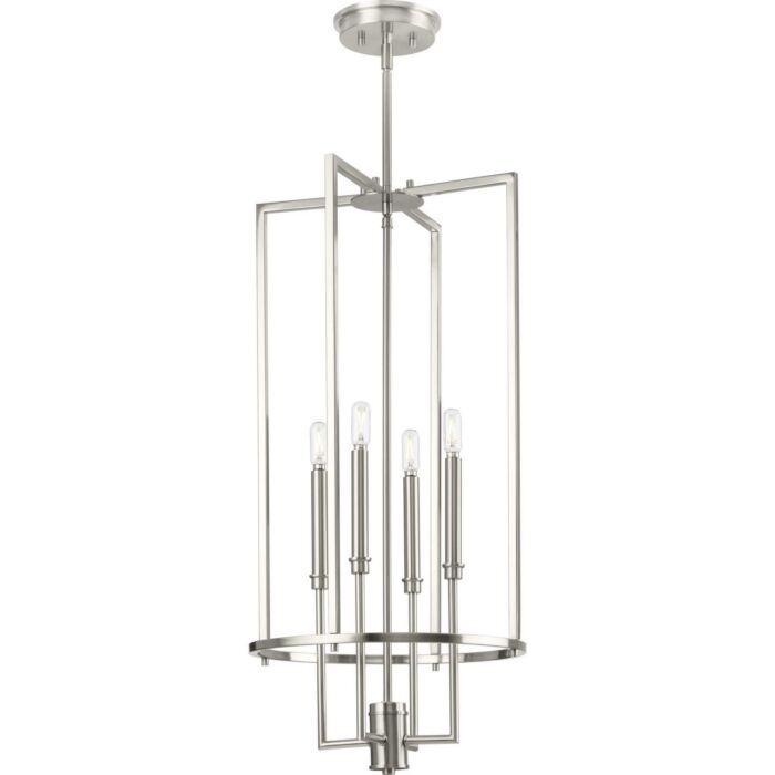 Elara 4-Light Foyer Chandelier in Brushed Nickel