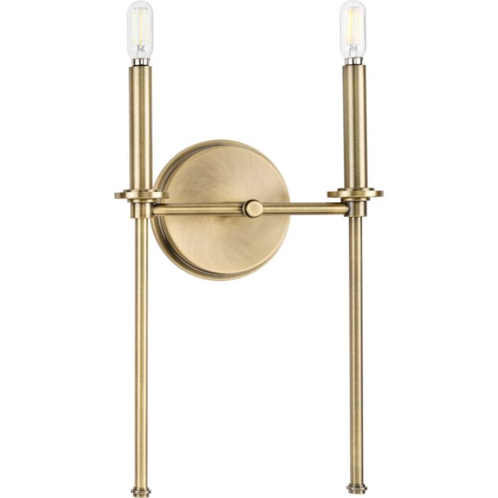 Elara 2-Light Wall Bracket in Vintage Brass