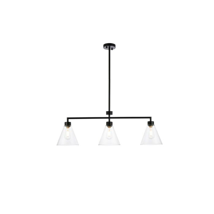 Mera 3-Light Pendant in Black