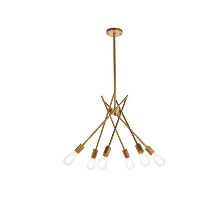Lucca 6-Light Pendant in brass
