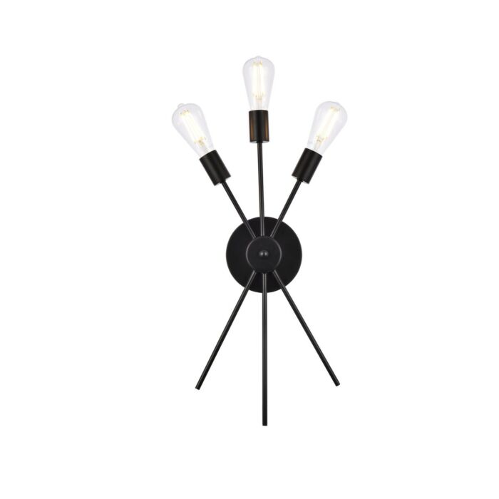 Lucca 3-Light Bathroom Vanity Light Sconce in black