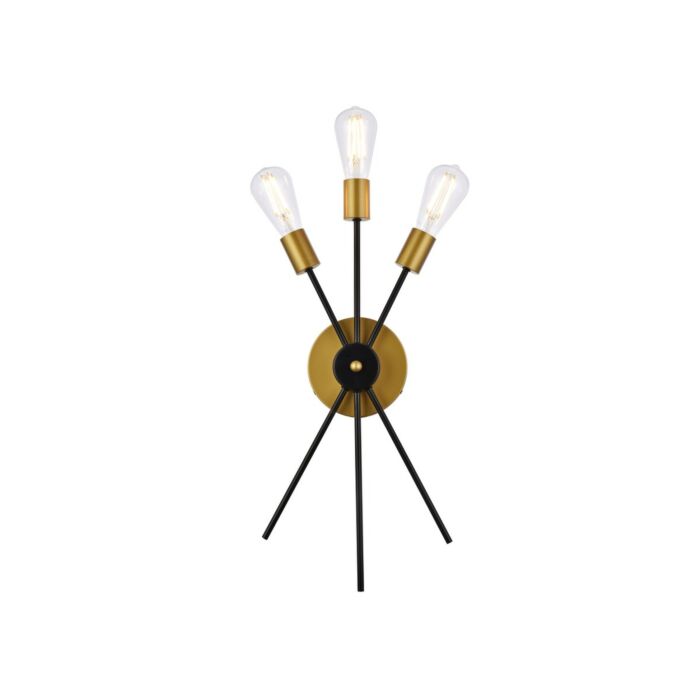 Lucca 3-Light Bathroom Vanity Light Sconce in black