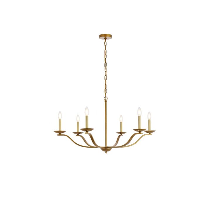 Trey 6-Light Pendant in brass